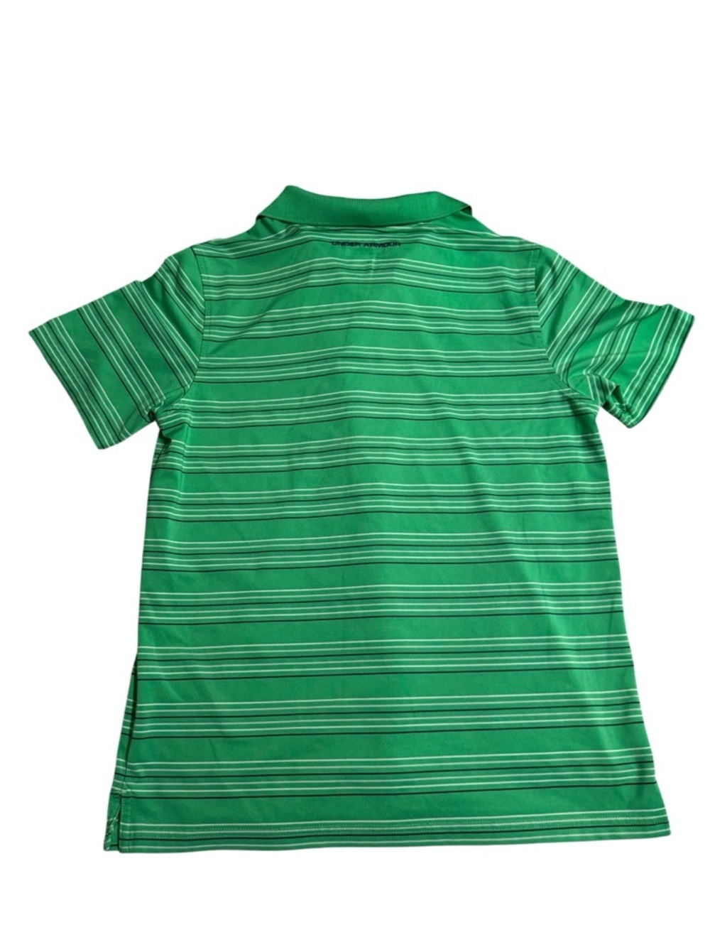 Under Armour Green Striped Polo with Navy Logo - Picture 4 of 6